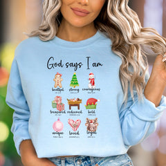 "God Says I Am" | Whimsical Holiday Unisex Adult Sweatshirt | Inspirational Lifestyle