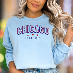 "Chicago Illinois" | Varsity Style Unisex Adult Sweatshirt | City Pride Apparel
