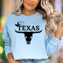 "TEXAS" | Western Skull Unisex Adult Sweatshirt | Lone Star Lifestyle