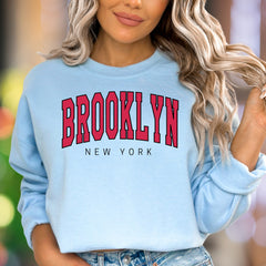 "BROOKLYN NEW YORK" | Retro Bold Typography Unisex Adult Sweatshirt | City Pride