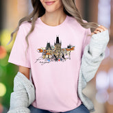 "Prague" | Cityscape Sketch Unisex Adult T-Shirt | Travel Lifestyle