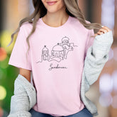 "Santorini" | Minimal Line Art Unisex Adult T-Shirt | Travel Lifestyle