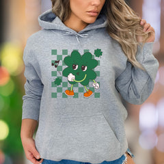 "Shamrock Groove" | Retro Cartoon Unisex Adult Hoodie | St. Patrick's Day Fun