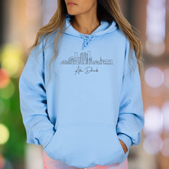 "Abu Dhabi" | Minimal Skyline Unisex Adult Hoodie | Travel Lifestyle Apparel