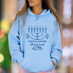 "May Love and Light Fill Your Heart" | Inspirational Graphic Unisex Adult Hoodie | Calm Lifestyle