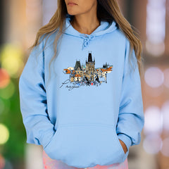 "Prague" | City Sketch Streetwear Unisex Adult Hoodie | Travel Lifestyle