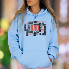 "DAD" Word Cloud Graphic Unisex Adult Hoodie | Motivational Identity