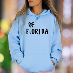 "Florida" | Palm Tree Typographic Unisex Adult Hoodie | Sunshine State Lifestyle