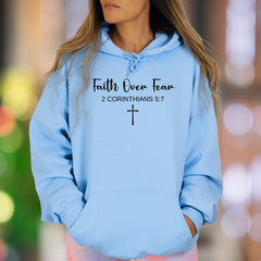 "Faith Over Fear" | Script Typography Unisex Adult Hoodie | Motivational Lifestyle
