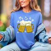 "Cheers & Shamrocks" | Distressed Graphic Unisex Adult T-Shirt | Festive Celebration Wear