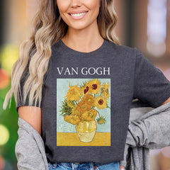 "VAN GOGH" Van Gogh Sunflowers Art Unisex Adult T-Shirt | Artistic Expression