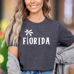"Florida" | Palm Tree Typography Unisex Adult T-Shirt | Tropical Lifestyle