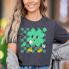 "Groovy Shamrock Dancin'" | Retro Cartoon Unisex Adult T-Shirt | Fun Personality Apparel