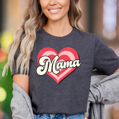 "Mama" | Retro Heart Graphic Unisex Adult T-Shirt | Motherhood Lifestyle