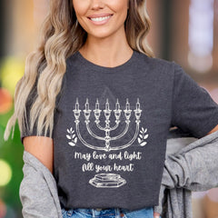 "May Love And Light Fill Your Heart" | Hand-Drawn Graphic Unisex Adult T-Shirt | Heartfelt Lifestyle