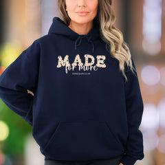 "MADE for more - Ephesians 2:10" | Floral Patchwork Unisex Adult Hoodie | Motivational Lifestyle