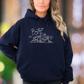 "Boston" | Minimal Cityscape Unisex Adult Hoodie | Urban Lifestyle