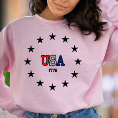 "USA 1776" | Patriotic Stars Unisex Adult Sweatshirt | Heritage Lifestyle Wear