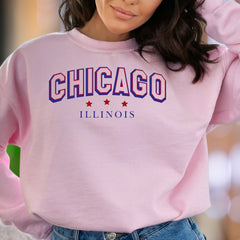 "Chicago Illinois" | Varsity Style Unisex Adult Sweatshirt | City Pride Apparel