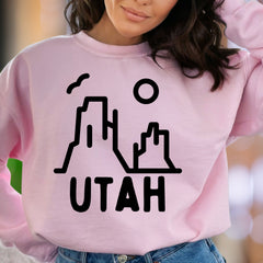 "Utah" | Minimal Nature Graphic Unisex Adult Sweatshirt | Outdoor Lifestyle