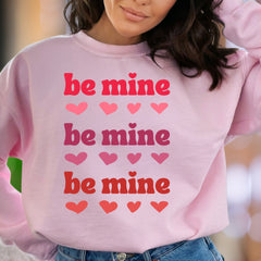 "Be Mine" | Retro Hearts Unisex Adult Sweatshirt | Romantic Lifestyle