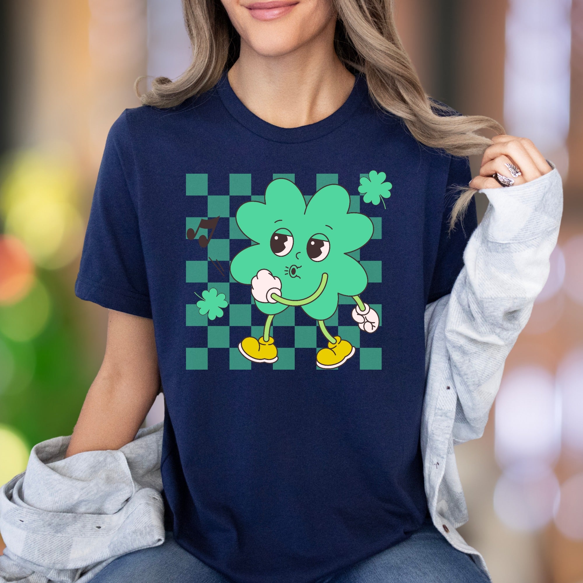 "Groovy Shamrock Dancin'" | Retro Cartoon Unisex Adult T-Shirt | Fun Personality Apparel