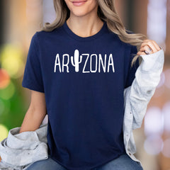 "ARIZONA" | Cactus Typography Unisex Adult T-Shirt | State Pride