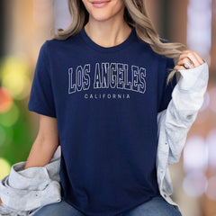 "Los Angeles California" | Collegiate Typography Unisex Adult T-Shirt | West Coast Lifestyle