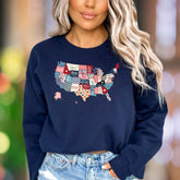 "Loved, Empowered, Brave, Free, Strong, Precious, Victorious" | Patchwork Map Unisex Adult Sweatshirt | Spiritual Confidence