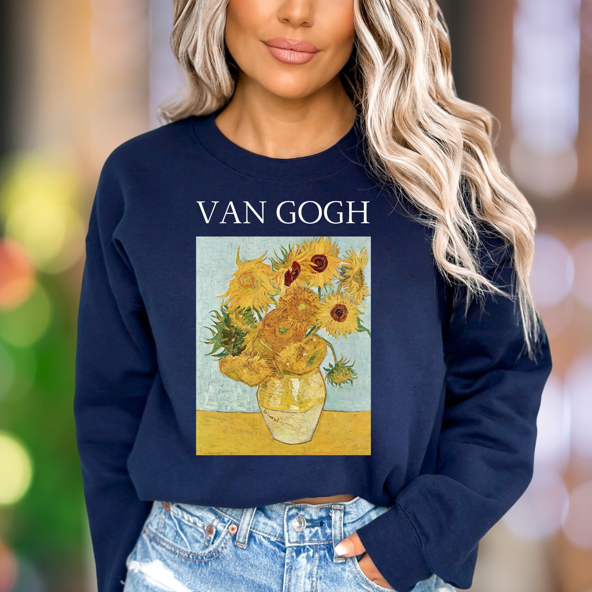 "VAN GOGH Sunflowers" | Artistic Graphic Unisex Adult Sweatshirt | Creative Expression
