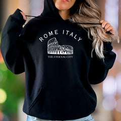 "Rome Italy The Eternal City" | Vintage Colosseum Unisex Adult Hoodie | Travel Lifestyle