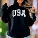 "USA" | Varsity Typography Unisex Adult Hoodie | Patriotic Streetwear