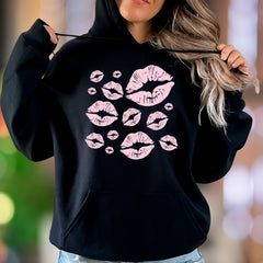 "Love Kisses" | Bold Graphic Unisex Adult Hoodie | Romantic Expression