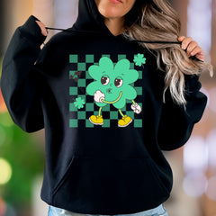 "Shamrock Groove" | Retro Cartoon Unisex Adult Hoodie | St. Patrick's Day Fun