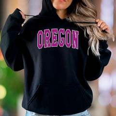 "OREGON" | Retro Block Letter Unisex Adult Hoodie | State Pride Apparel