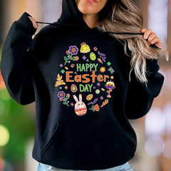 "Happy Easter Day" | Festive Graphic Unisex Adult Hoodie | Holiday Celebration
