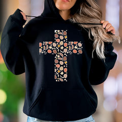 "Easter Cross Pattern" | Festive Graphic Unisex Adult Hoodie | Seasonal Lifestyle