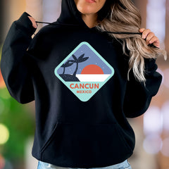 "Cancun Mexico" | Retro Travel Graphic Unisex Adult Hoodie | Vacation Lifestyle