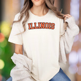 "ILLINOIS" | Collegiate Bold Typography Unisex Adult T-Shirt | Regional Pride Apparel