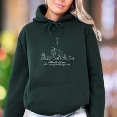 "A thrill of hope, the weary world rejoices" | Minimal Nativity Unisex Adult Hoodie | Inspiring Christian Apparel