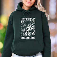 "Motherhood: Some Days It Rocks Me" | Vintage Skull Unisex Adult Hoodie | Parental Humor