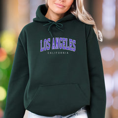"Los Angeles California" | Retro College Font Unisex Adult Hoodie | City Lifestyle