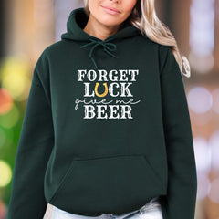 "Forget Luck Give Me Beer" | Funny Western Graphic Unisex Adult Hoodie | Casual Lifestyle