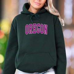 "OREGON" | Retro Block Letter Unisex Adult Hoodie | State Pride Apparel
