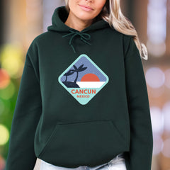 "Cancun Mexico" | Retro Travel Graphic Unisex Adult Hoodie | Vacation Lifestyle