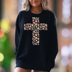 "Easter Cross" | Festive Pattern Unisex Adult Sweatshirt | Celebrate Spring