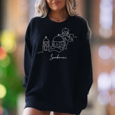 "Santorini" | Minimal Line Art Unisex Adult Sweatshirt | Travel Lifestyle