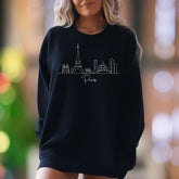 "Paris" | Minimal Skyline Unisex Adult Sweatshirt | Travel & Lifestyle
