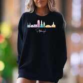 "Pittsburgh" | Colorful Skyline Unisex Adult Sweatshirt | City Pride Apparel