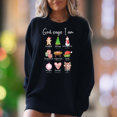 "God Says I Am" | Whimsical Holiday Unisex Adult Sweatshirt | Inspirational Lifestyle